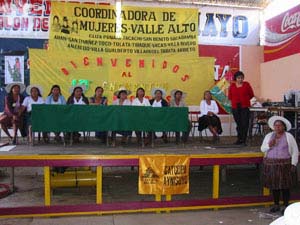 Mesa directiva de la Coordinadora de Mujeres del Valle Alto 
